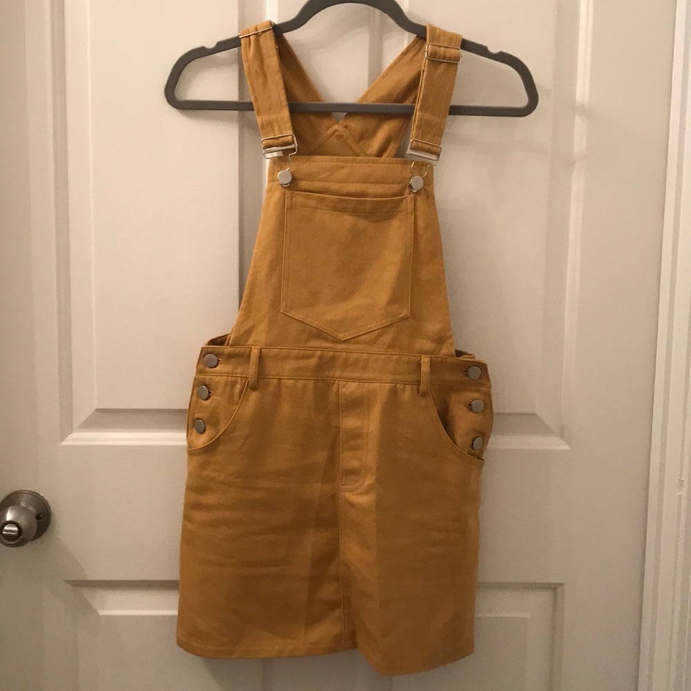 Yellow overall dress